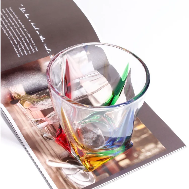 Stand Micorowave Coffee Color Change Double Wall Fancy Restaurant Sparkle Kitchen Multicolor Whisky Glass Cup