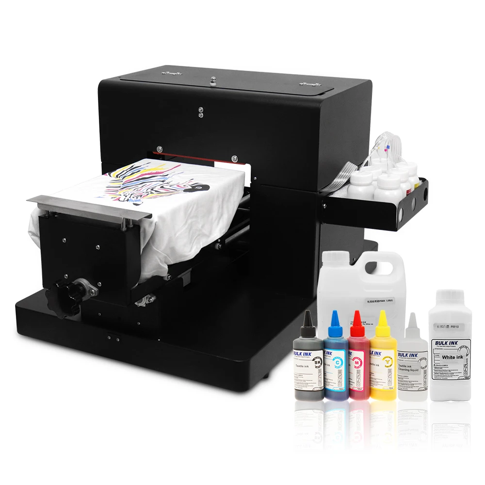 15% discount high quality A4 digital inkjet t-shirt printer with RIP software dtg printer tshirt printing machine