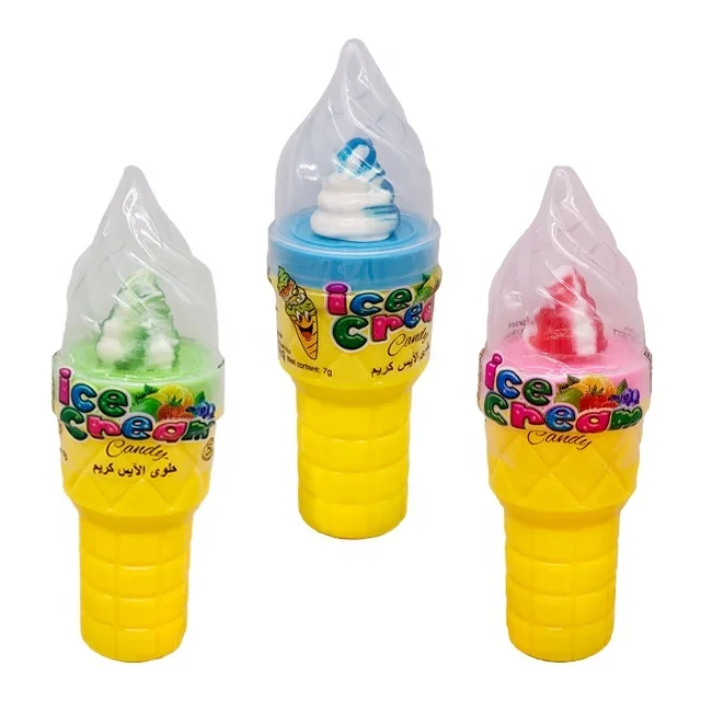 Custom Private Label Wholesale Ice Cream Shape Custom Lollipop with 2g Sour Powder Candy For Children Box Packaging Hard Edible
