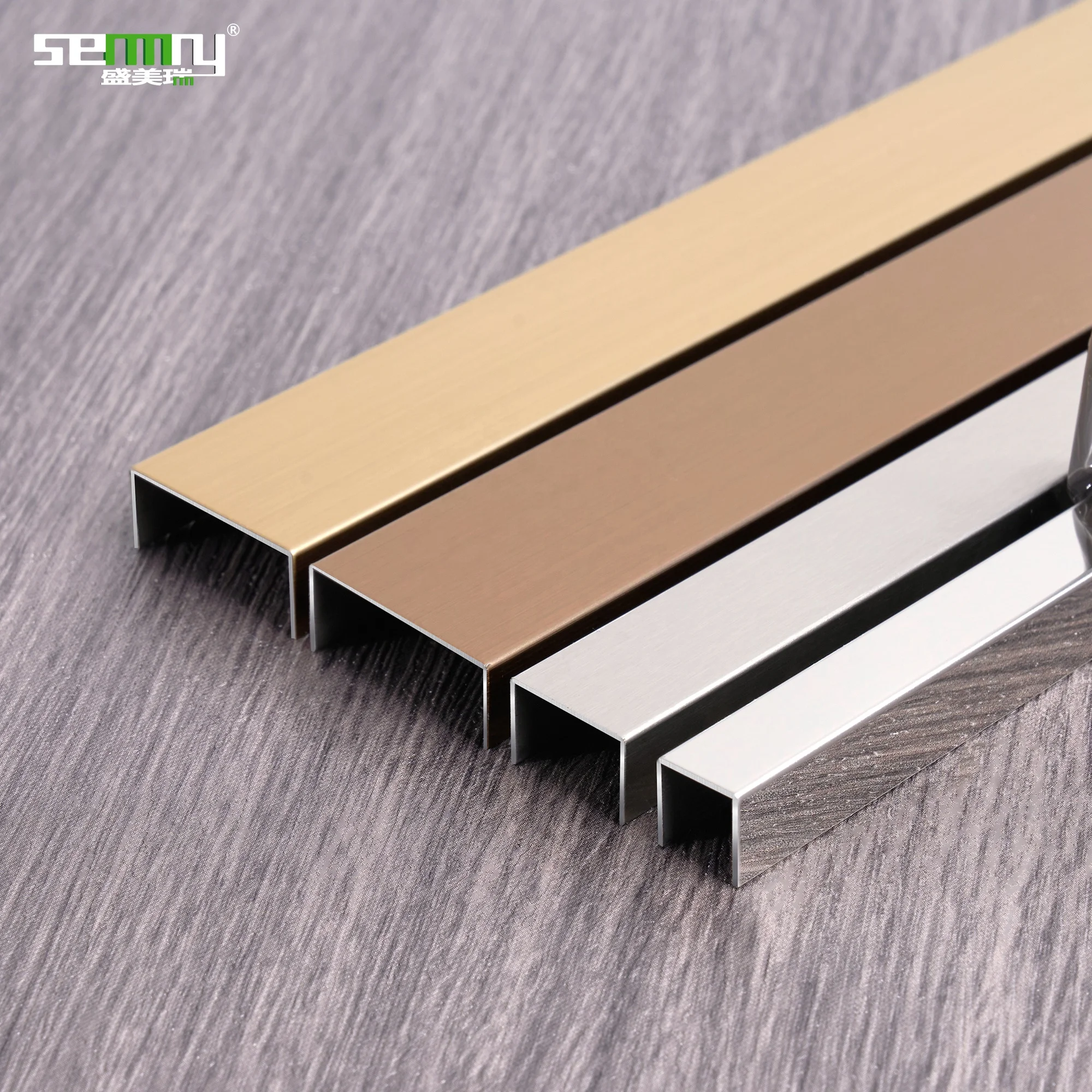 Hot selling hospital bright silver tile trim aluminum tile corner trim metal tile edge trim warranty 5 years