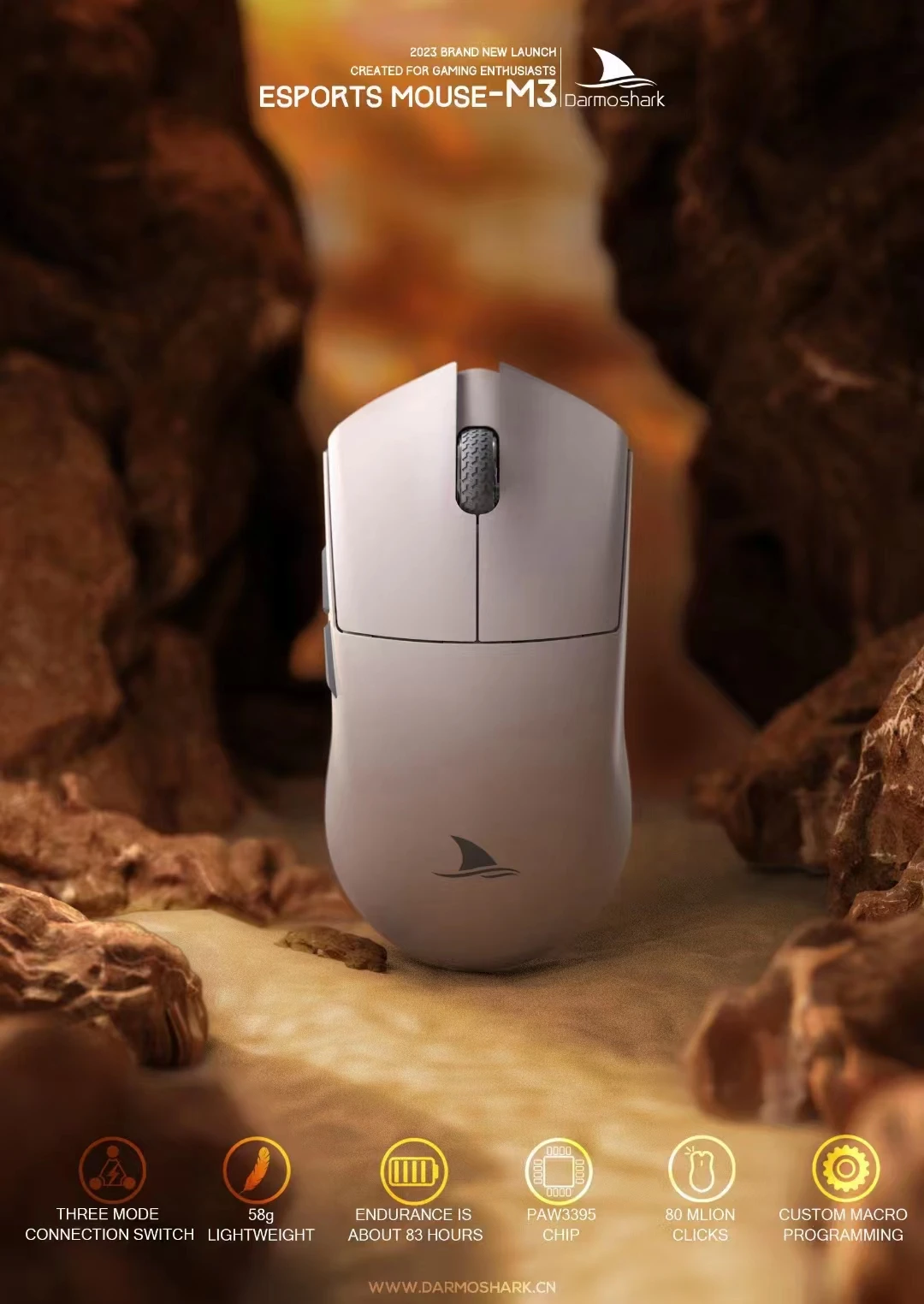 Motospeed M3 Hot Seller Popular High-end 3 Mode Wireless Optical Wired USB PC Computer Lightweight Gaming Mouse Good Quali