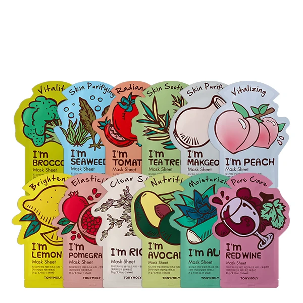 TONYMOLY IM REAL pomegranate Broccoli Aloe tea tree mask sheet 21g/sheet