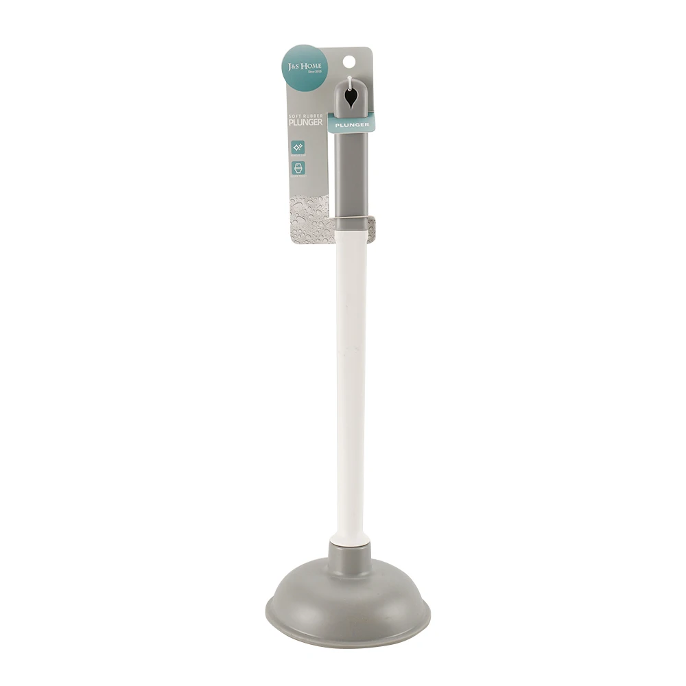 Amazon Best Selling Long Soft Plastic Handle Toilet Plunger For Bathroom