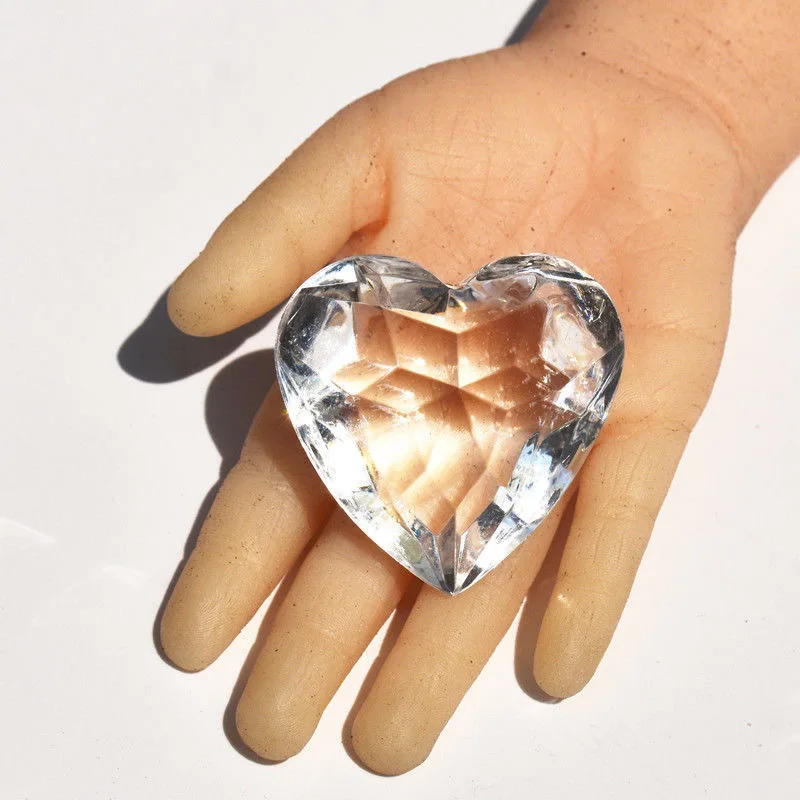 Wholesale 40MM Heart Shape Glass Beads Octagonal Acrylic Plastic Lucite Beads Crystal Beads for Jewelry Making