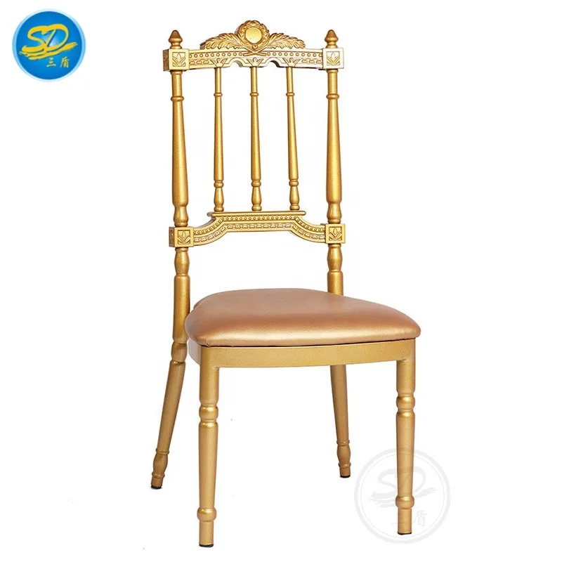 Castle Golden Painting Noble Red Velvet  Banquet Event Party Wedding Royal Chair Napoleon Chair