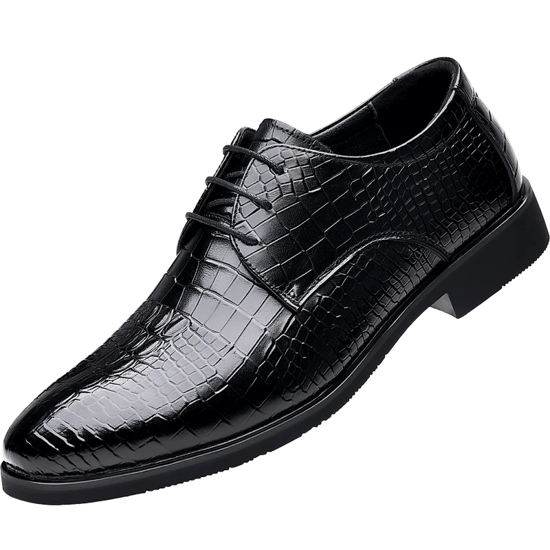 Most Popular 2024 New Fashion Men Emboss Lace Up Genuine Leather Casual Mens Office Formal Dress Shoes & Oxfords