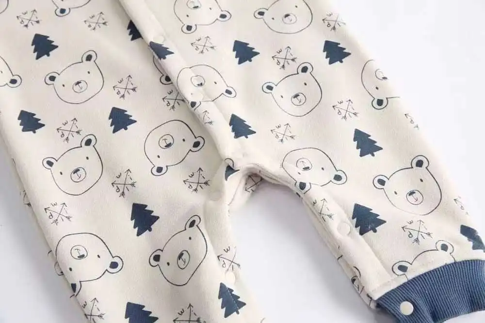 New Born baby boy winter thick fleece bodysuit romper for climbing