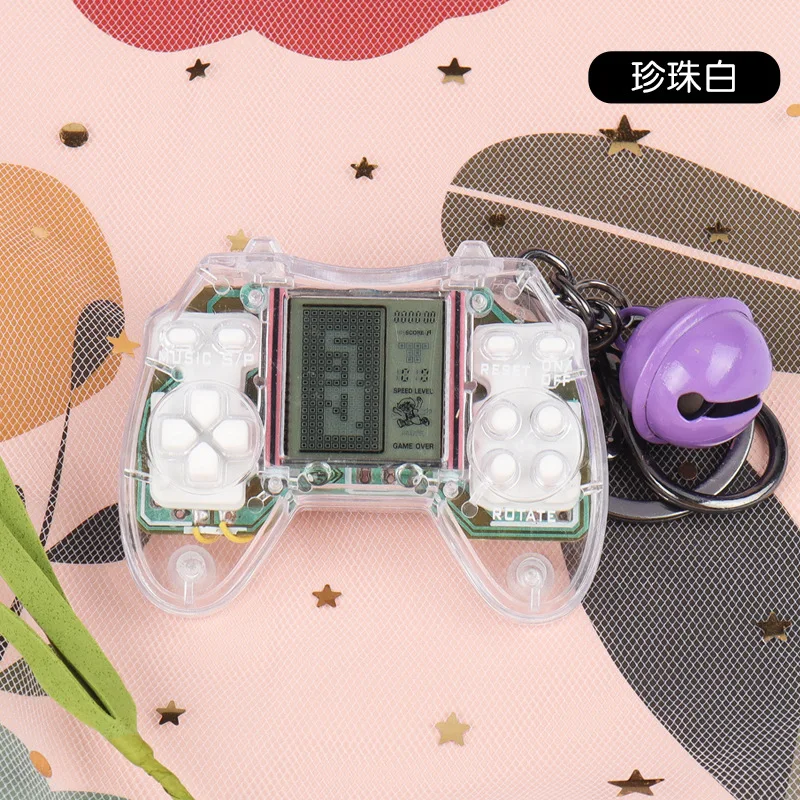 Game console keychain Multifunctional handheld mini game controller keychain puzzle cute key small electronic toy gift
