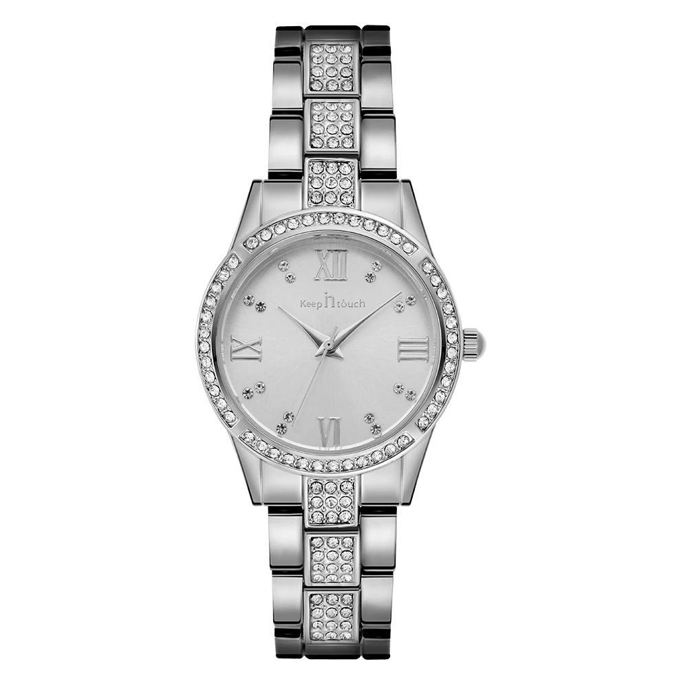 High quality Fashion Luxury Multi color Alloy woman lady quartz watches wholesale custom chronograph wristwatch