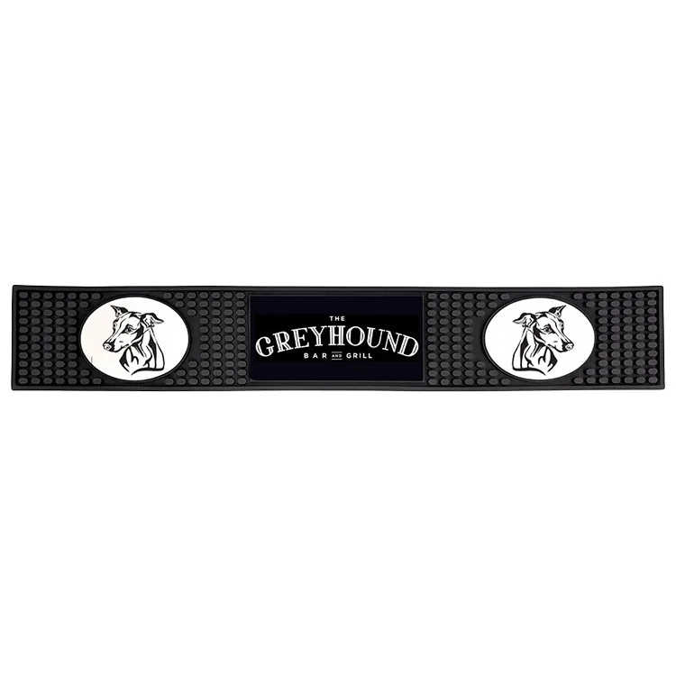 Custom Logo Sublimation Soft Silicone Rubber Bar Mat with Standard Size Nitrile Blank PVC Accessories