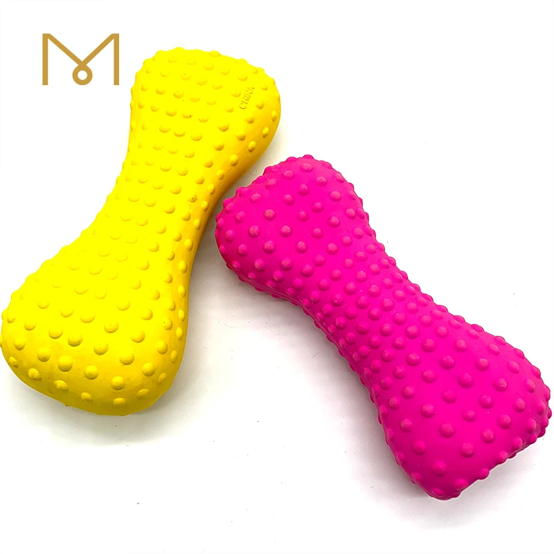 Sustainable Soft Bone shape Latex Chew Pet Bones Custom Squeaky Spike Dog Toy