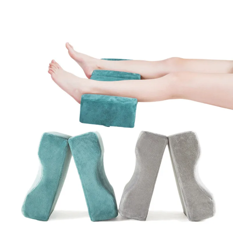 Velvet Bed Sleep Wedge Comfort Leg Rest Memory Foam Contour Knee Pillow Leg Pillow For Side Sleeper