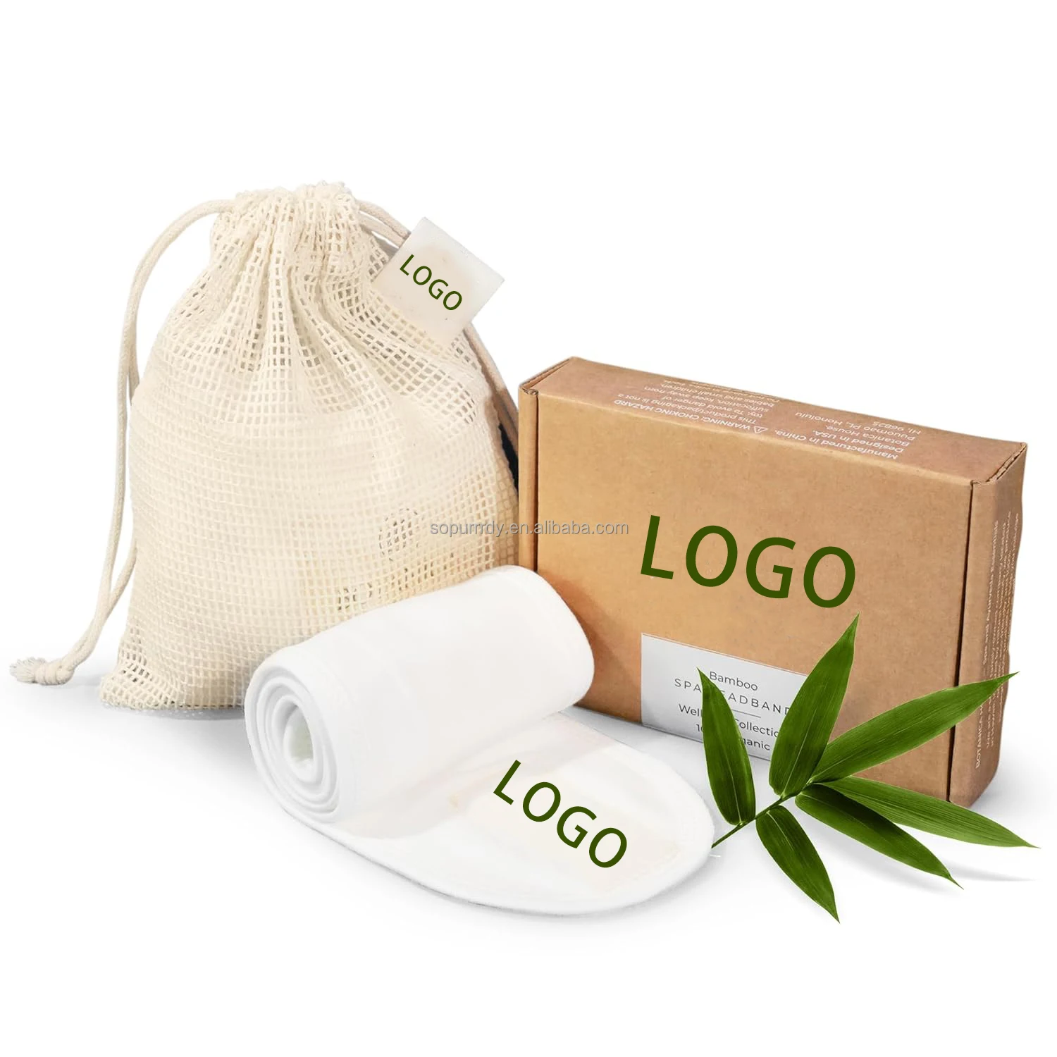 Custom Bamboo SPA Headband for Women Washing Face Shower Skincare Headband Makeup Headband Soft Organic Hypoallergenic Hairband