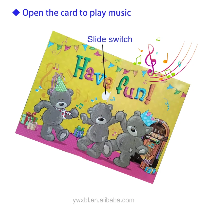 Zebulun muiscal greeting card Greeting cards music sound voice recording greeting card for party gift