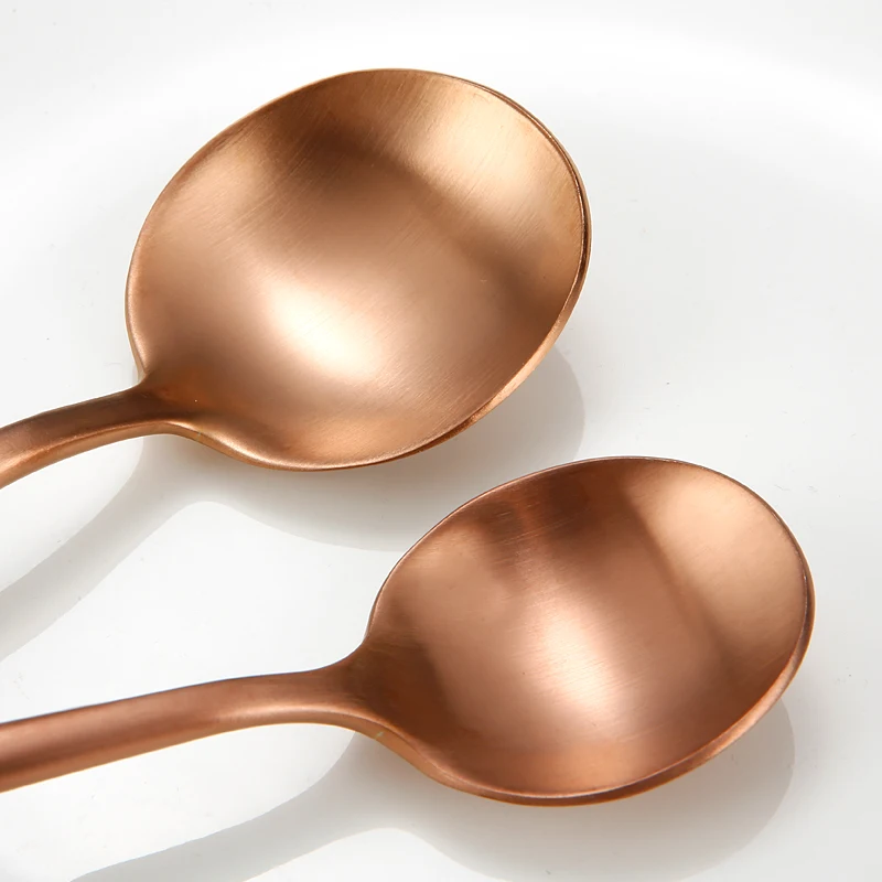 Hot selling Titanium 18/10 Stainless steel  Matte Rose Gold Cutlery Set for wedding party