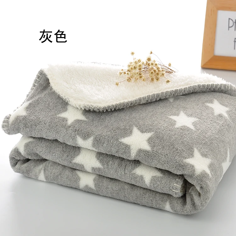 Star design double bed sheet set blanket,  baby microfiber custom printed fleece outdoor blanket