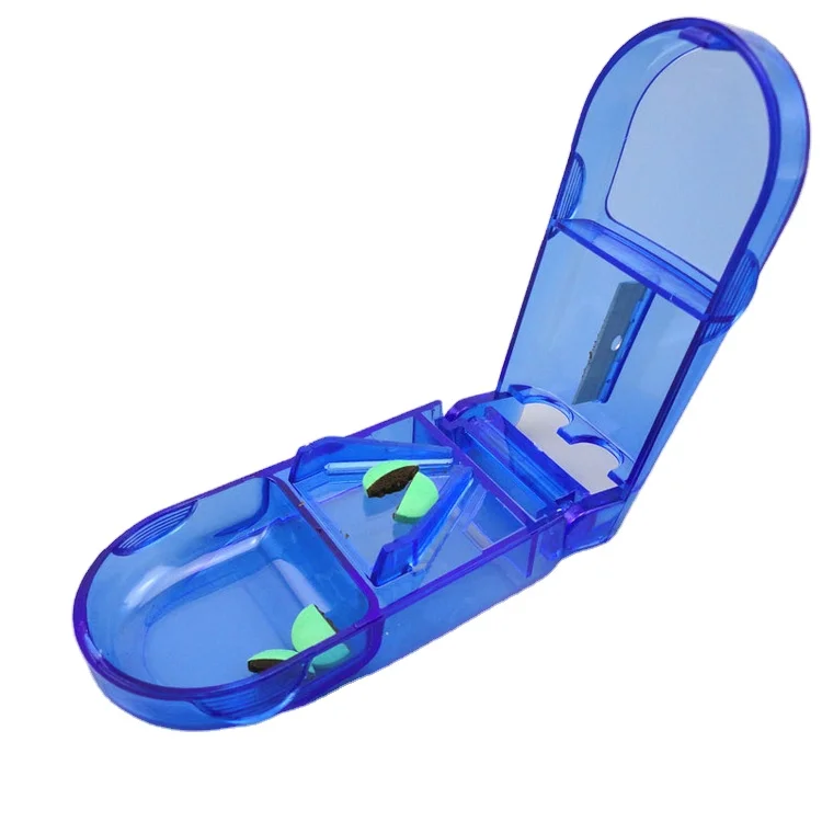 Пластиковая коробка для таблеток с резцом для путешествий разделитель таблеток