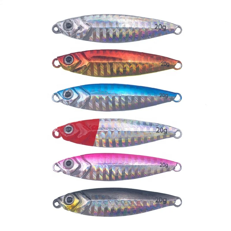 KM Wholesale Slow Pitch10g15g 20g 30g metal jigging lead alloy lure Fishing Bait Jig Spoon Sinking for Tuna