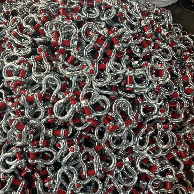 Screw Pin Ton Safety Pin G2130 Bow Shackle Factory Alloy Steel G2130 Marine Rigging Lifting Long D Shackle 0.5-55T Custom GB