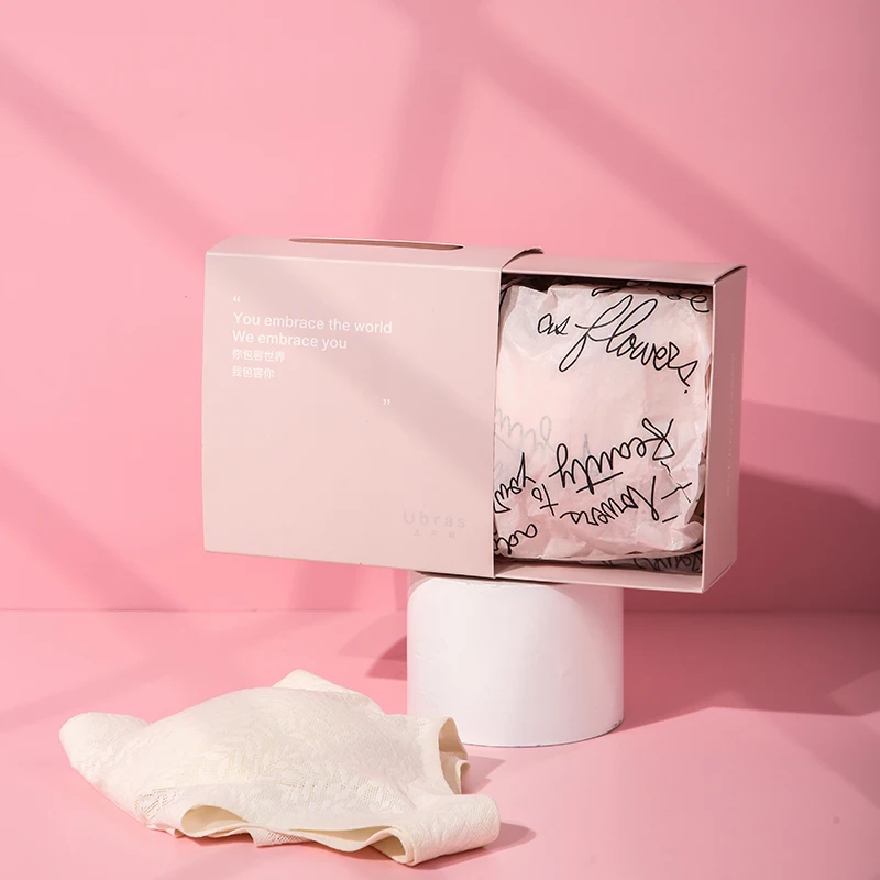 High Quality  Hijab Underwear Scarf Envelope Box, Flat Paper Bra Underwear Folding Gift Packaging Luxury Silk Scarf Packaging