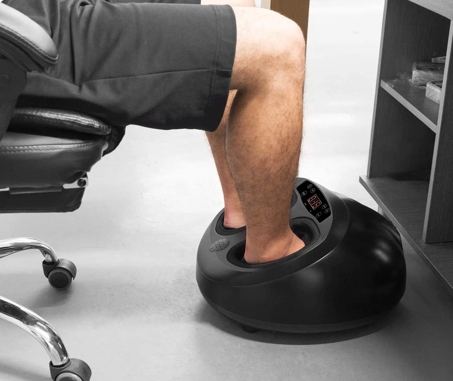 Blood Circulation Foot Massage Machine Shiatsu Deep Shiatsu Foot Massager with Heat Rolling and Air Compression for Home