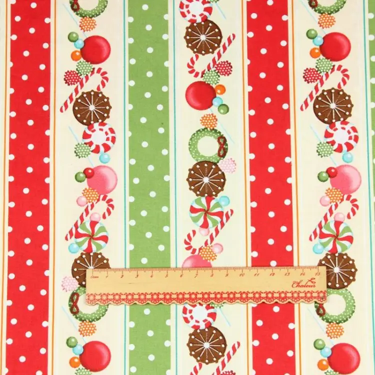 Hot Sale Good Quality Colorful Fruits And Dessert Design Custom Christmas Cotton Fabric By The Yard