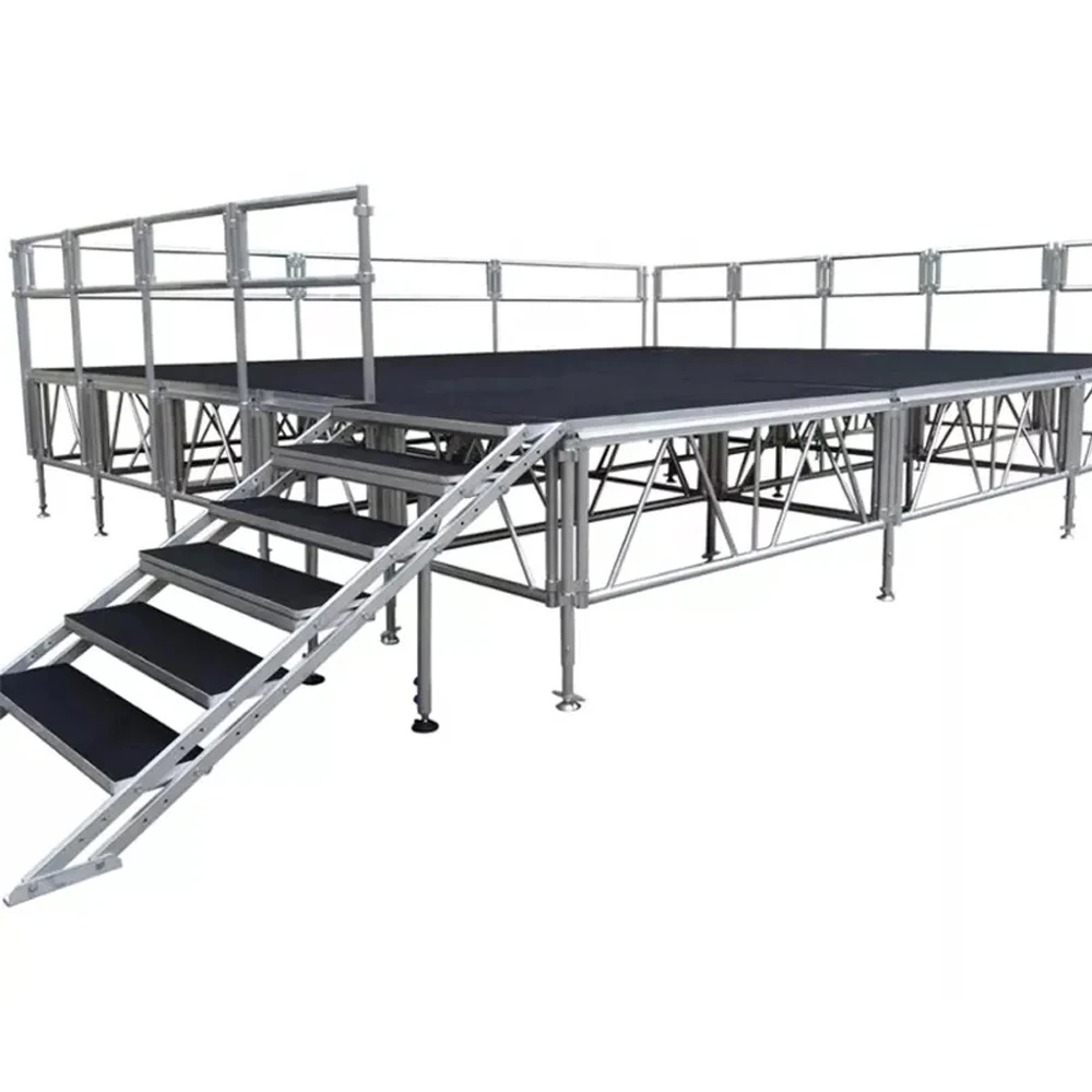 Ava Customize outdoor mobile wooden stage platform portable mini stage platform metal platform stage stairs