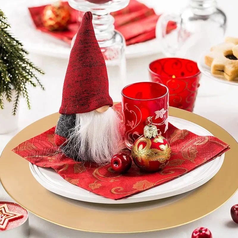 Luxurious Copper Table Classic Stylish Traditional Plastic Charger Decoration Gold Charger Plates Wholesale