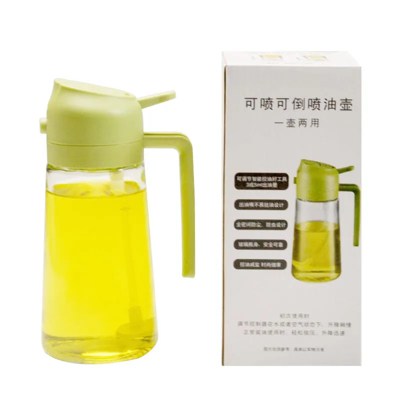 Glass 2 in 1 Olive Oil Vinegar sprayer bottle 470ml wholesale price dispenser bottle  for Air Fryer Cooking