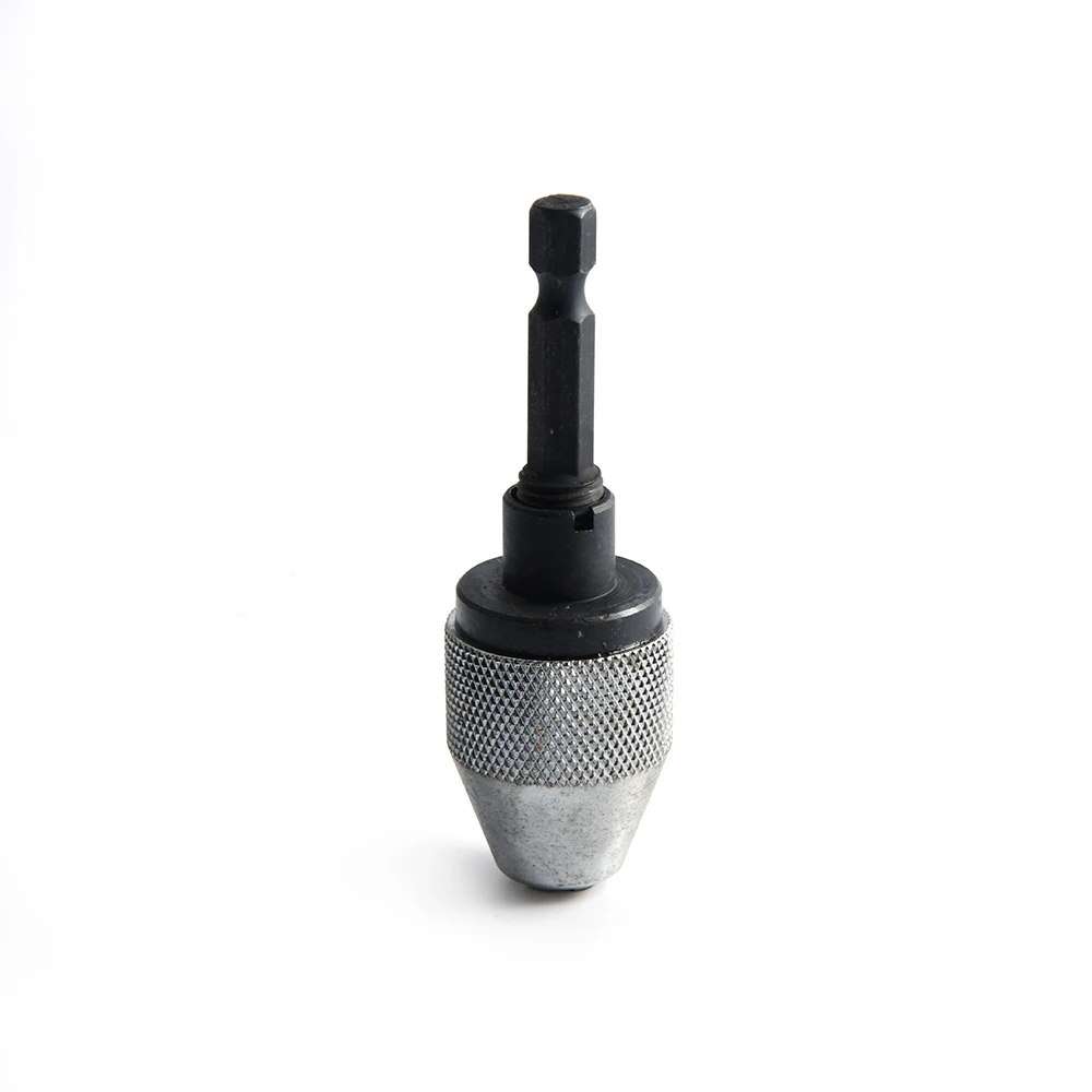 Quick Change Keyless Drill Bit Chuck 0.3-6.5mm silver  Hex Shank Adapter Converter Tool Drill Chuck