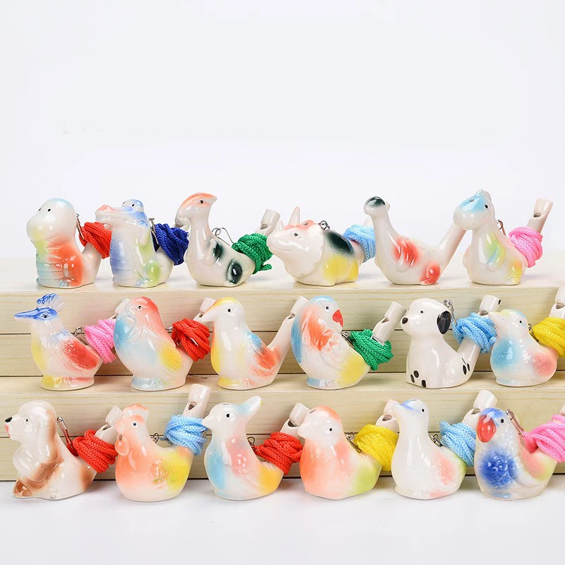 Ceramic 43 Shapes Stocked  Water Bird Whistle Toy Whistle For Kids