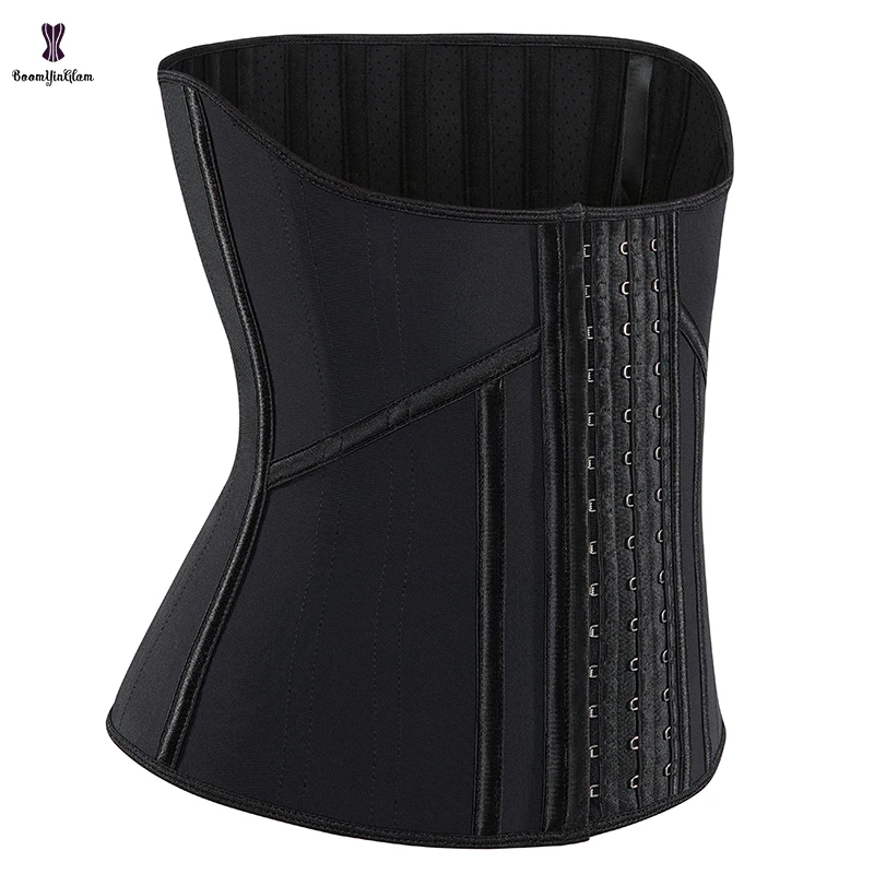 Weight Loss High Compression Belt Belly Flat Sheath 21 Steel Bone Waist Trainers Perforated Latex Underbust Corset For Women