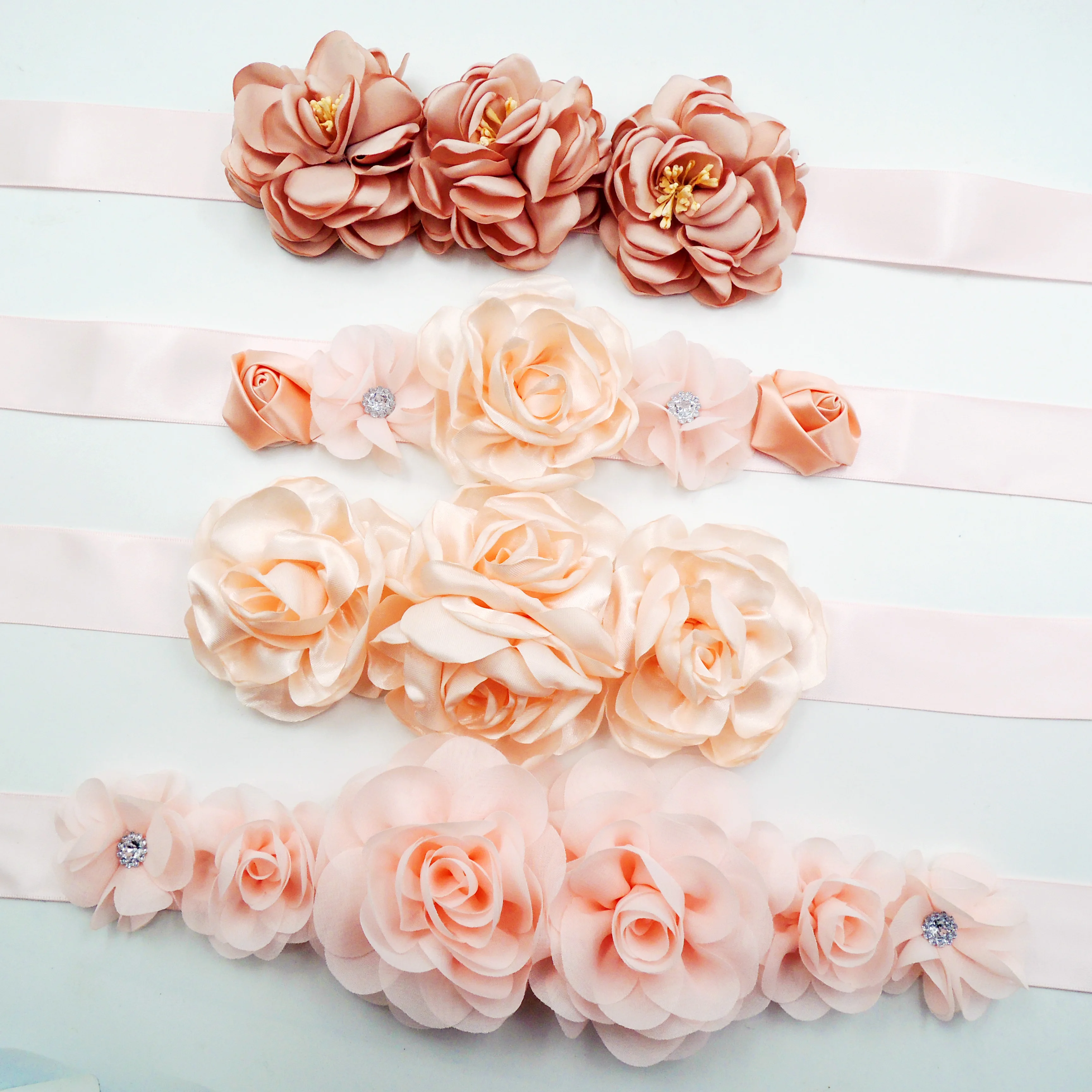 Hot Selling Handmade High Quality Girl Flower Girl Long Gown Wedding Dress Belt Flower For Decoration