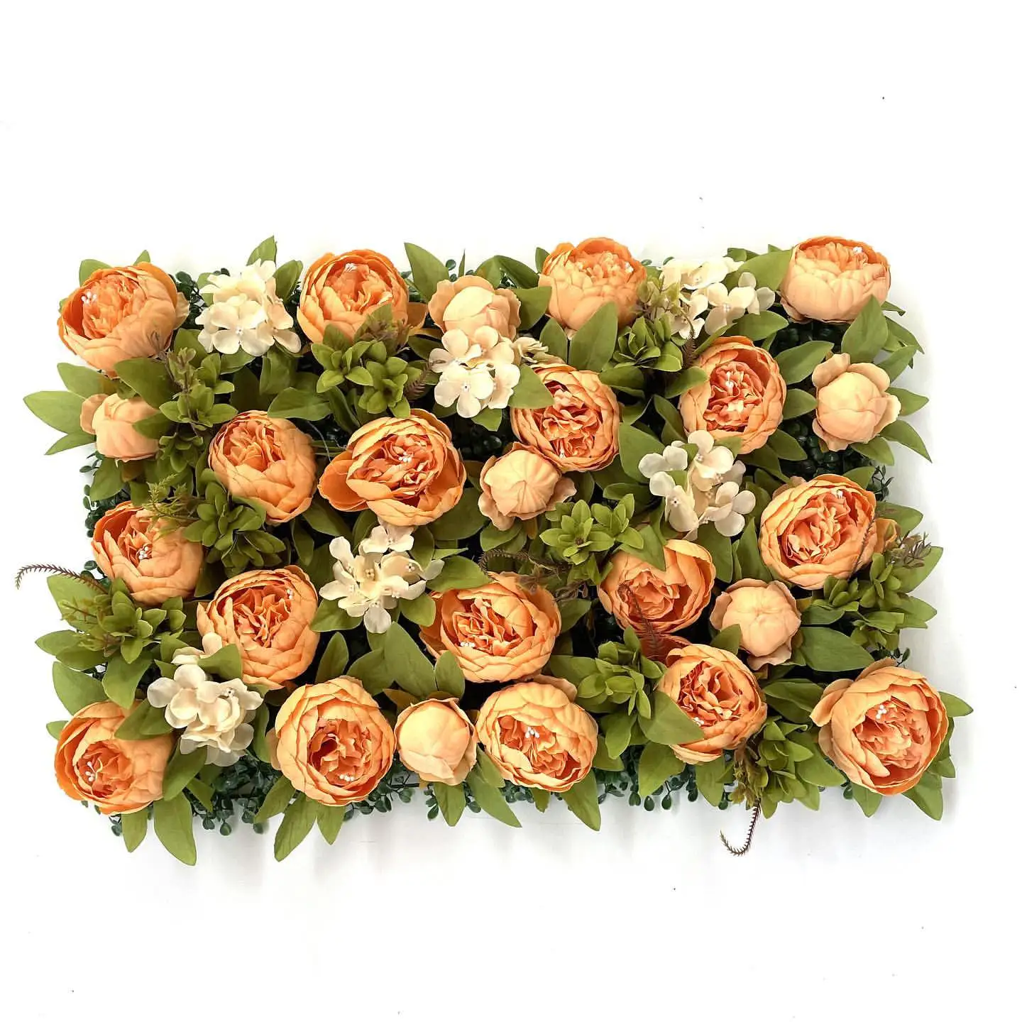 
Customized 3D Roll Up Artificial Silk Peony and Rose Flower Wall Backdrop Panel Wedding Decoration Artificial Flower Wall 