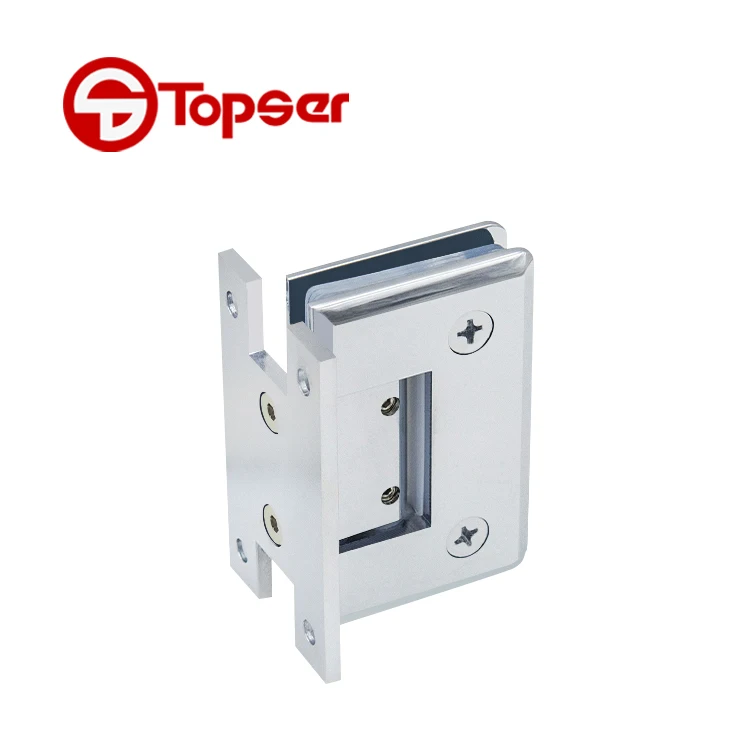 TOPSER Solid Brass 90 Degree Adjustable H Type Wall to Glass Mount Shower Door Pivot Hinge Hardware