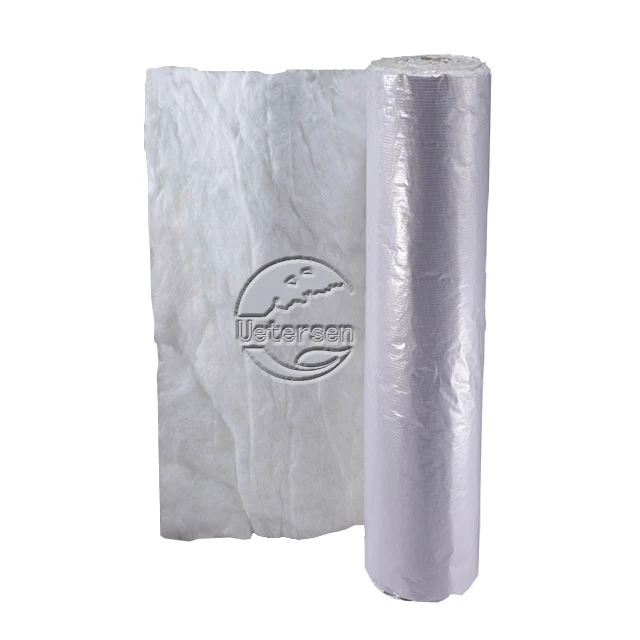 thermal and sound comfort insulation material 50mm white glass wool with FSK barrier