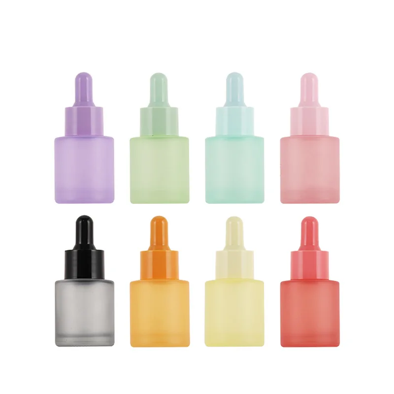 Round shape 20ml Luxury Hair Oil Pink purple yellow black Glass Dropper Bottle