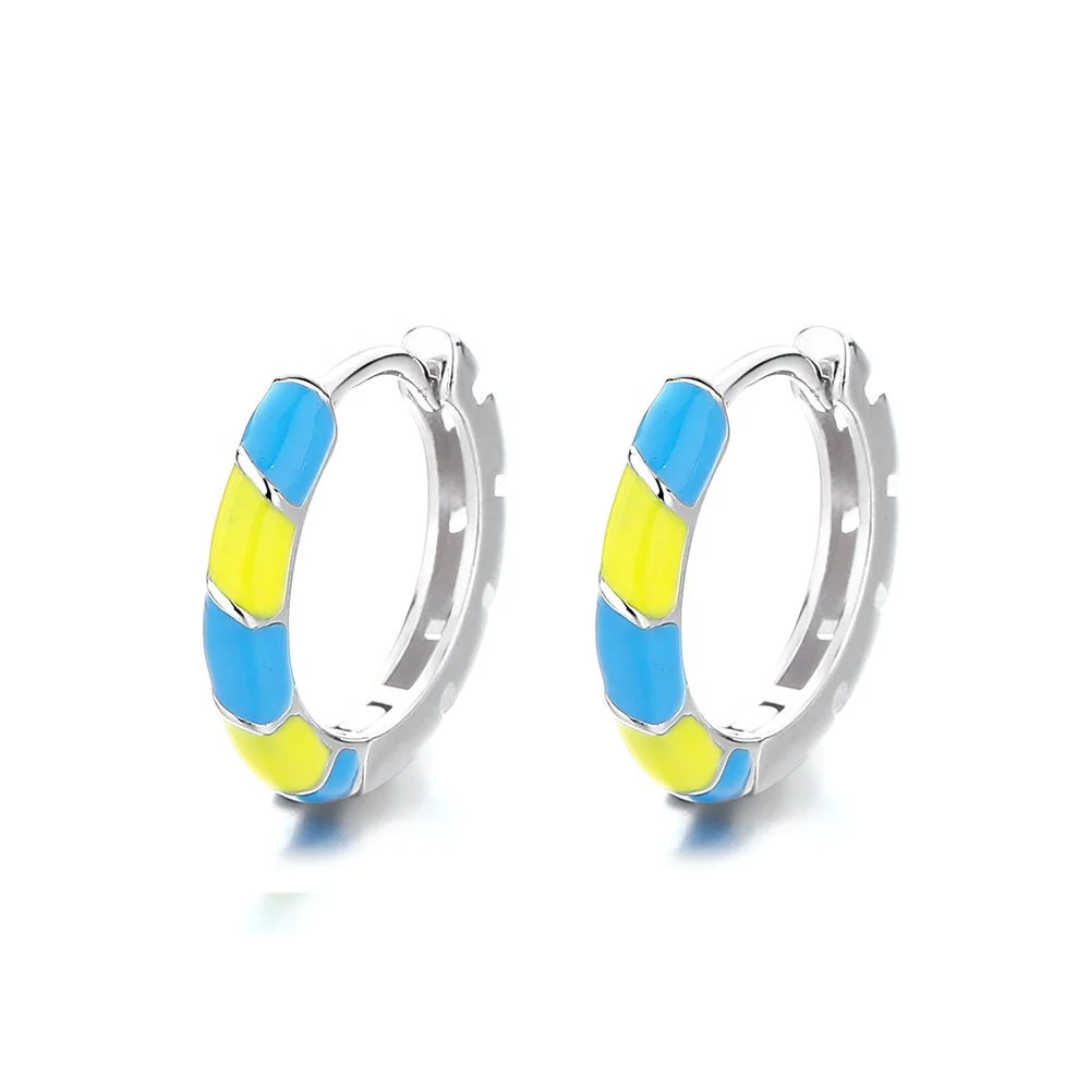 Hot Selling colour 925 silver Drop rubber Earrings with Stone Fine Jewelry