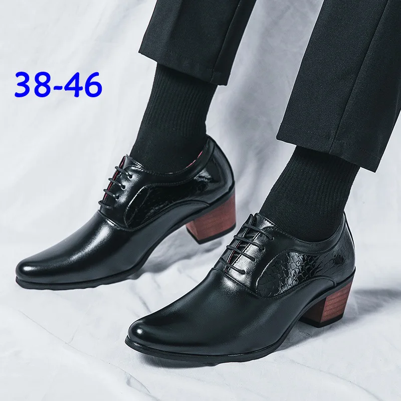 sh12424a European leather bullfight dance pole dance shoes men wedding shoes high heels men 2023