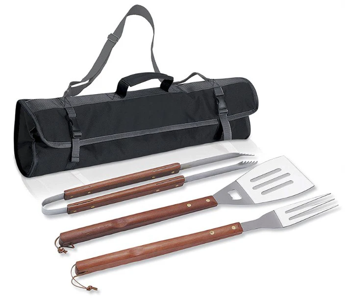 Wooden Handle Stainless Steel BBQ Grill Tools Set Barbecue Set BBQ Tools BBQ Tool Kit