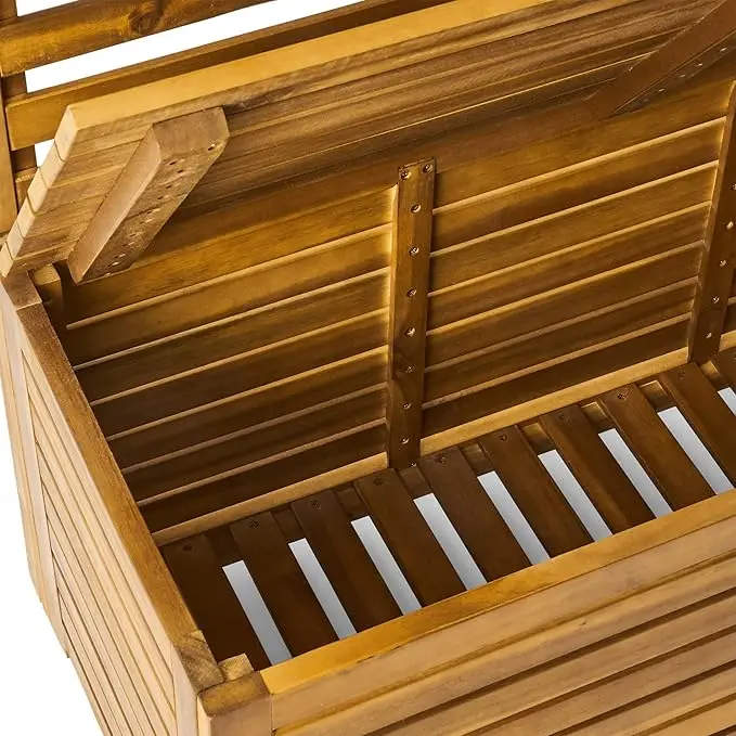 Outdoor wooden hall tree with teak veneer