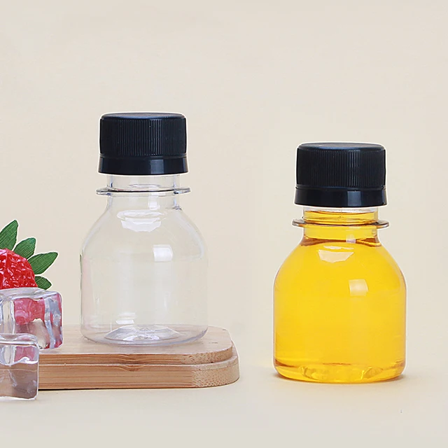 2oz/Energy Mini Shot Round Empty Juice Drinking Plastic Bottle With PE Screw Cap 60ml