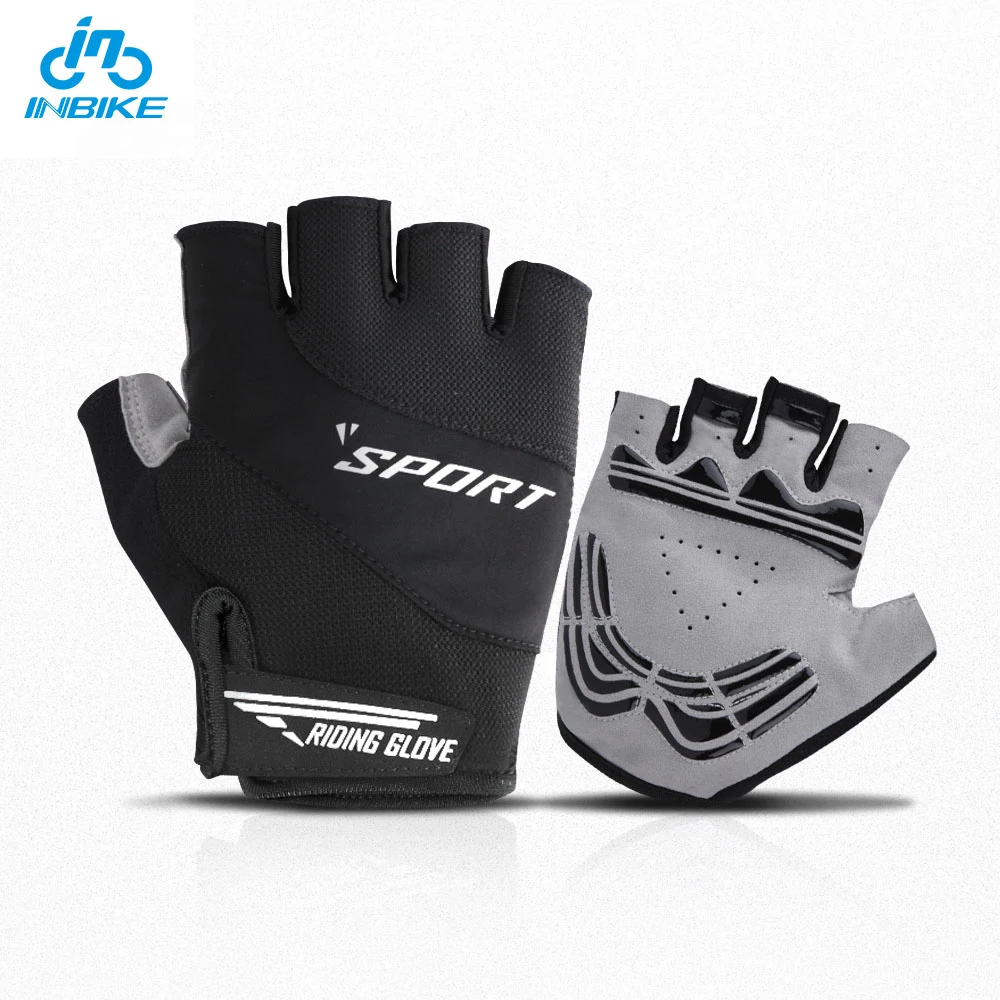 INBIKE дышащие полупальцевые Светоотражающие гелевые велосипедные перчатки, пользовательские перчатки для горного велосипеда