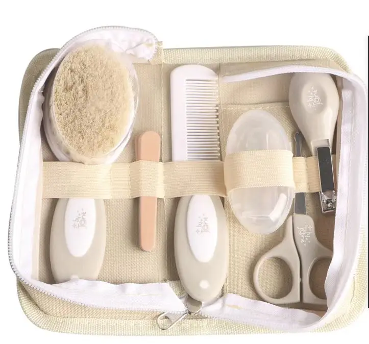 Manufacturer New Born Baby Products Health Care Baby Hair Brush Comb Set Kids Grooming Kit baby care Set With Wool Brush
