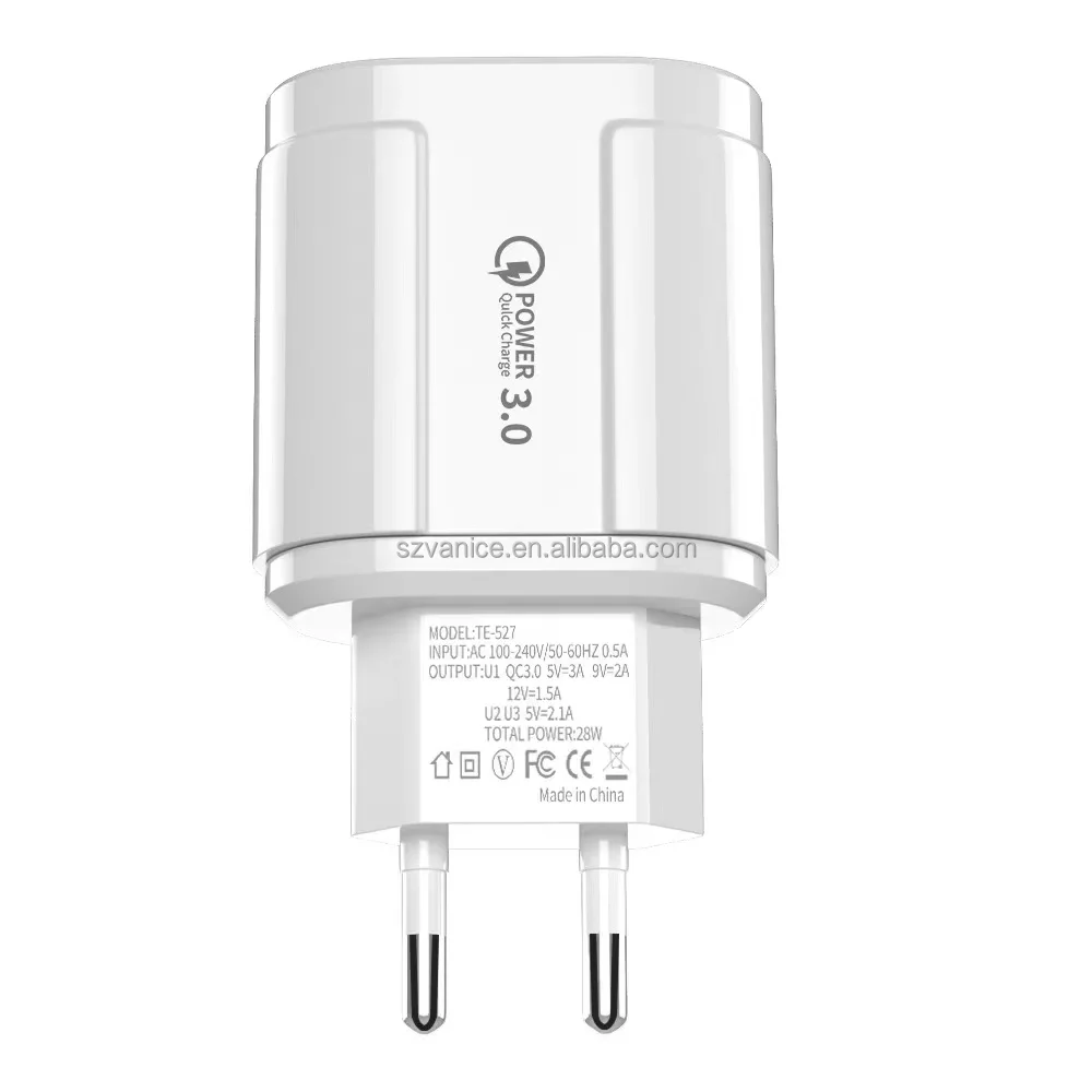 White Black 18w Quick Charge 3.0 Usb Charger Fast Charging Multi Charger For Samsung For Xiaomi For Iphone X Wall Phone Charger