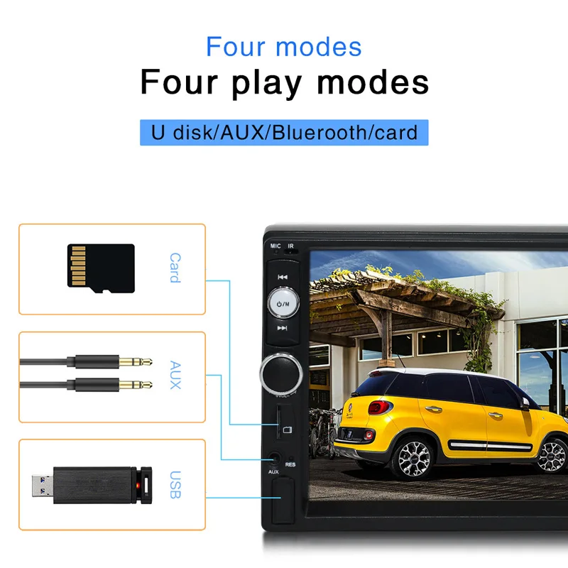 7010 Android 12 MP5 Video Player with GPS/WIFI/Carplay Radio 7 -inch with knob touch screen driver DVD player