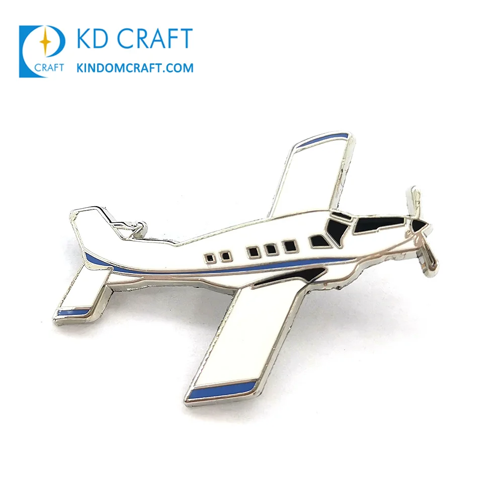 China manufacturers bulk cheap custom metal 3d aircraft badge silver gold plated aviator aviation airplane airbus lapel pin