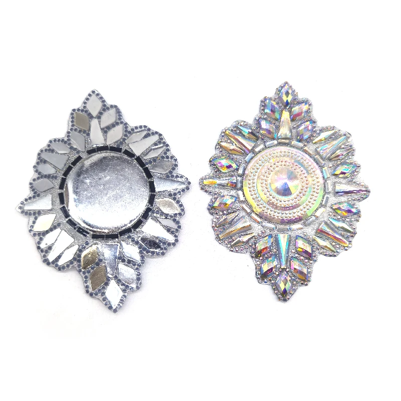 hot sale round nipple applique rhinestone patch diamante Iron On crystal motif appliques for samba dancing costumes decoration