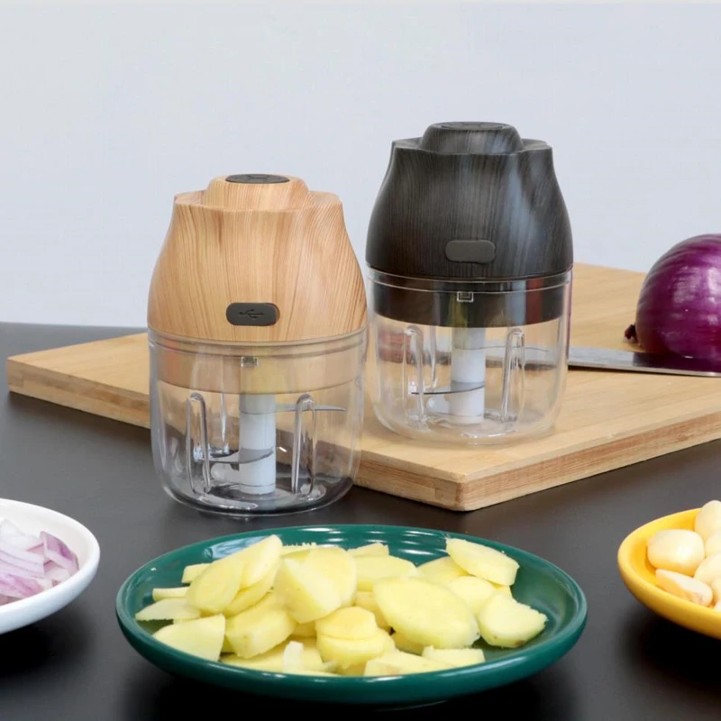 Mini Electric Food Garlic Grinder Chopper USB Rechargeable Vegetable Crusher Press Meat Fruit Processor