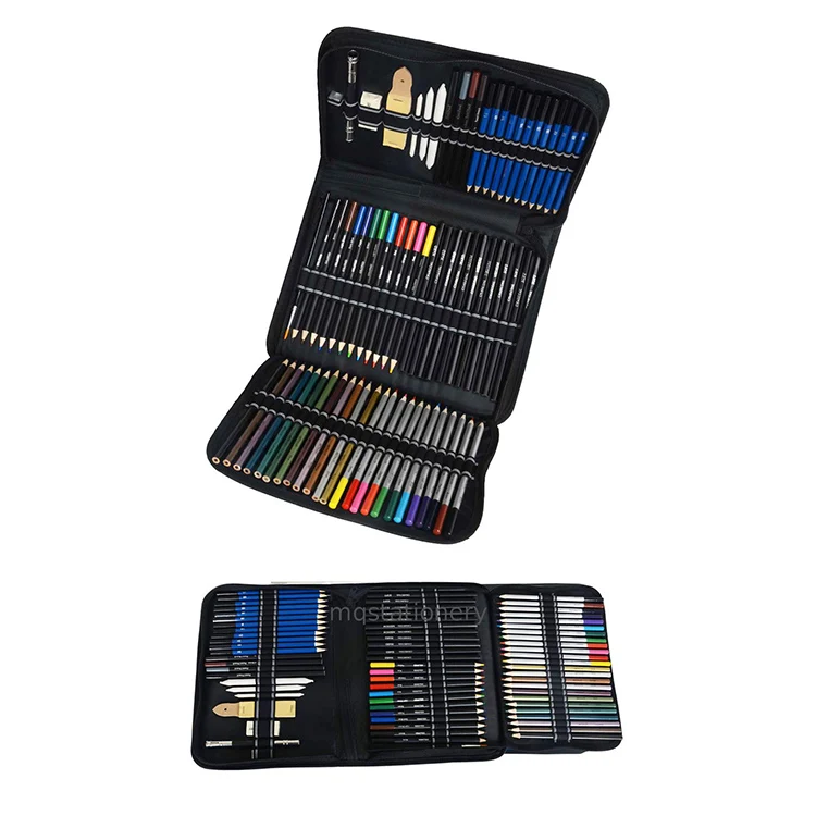 71Piece Art Supplies Color Drawing Pencils Sketch Set Charcoal Pencils Artist Drawing Pencils Set